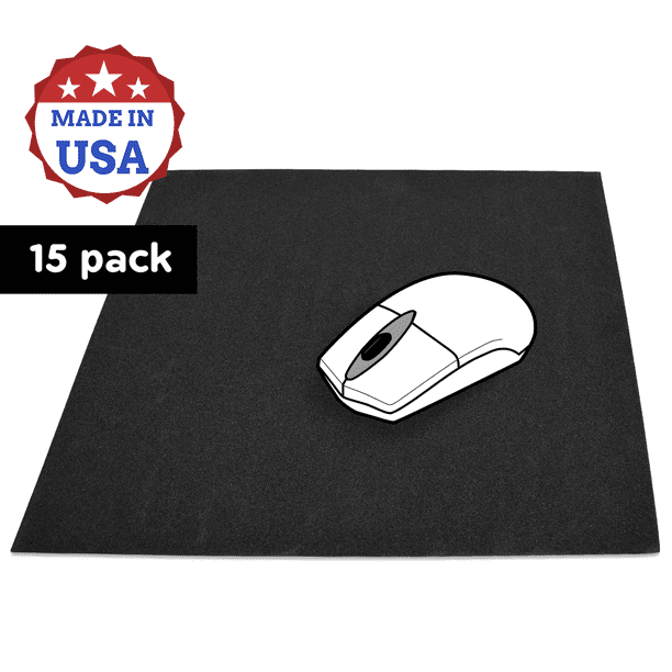 15 Pack Bulk Mouse Pads Water Resistant 11 x 10 Fully Customizable Neoprene Material Non-Slip Material Made in USA 